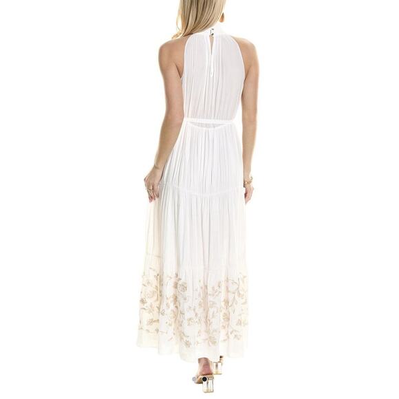 NWOT Ramy Brook Kahlil Maxi Dress‎ XXL Embroidered Hem Beachy Tiered NO BELT - Picture 2 of 12
